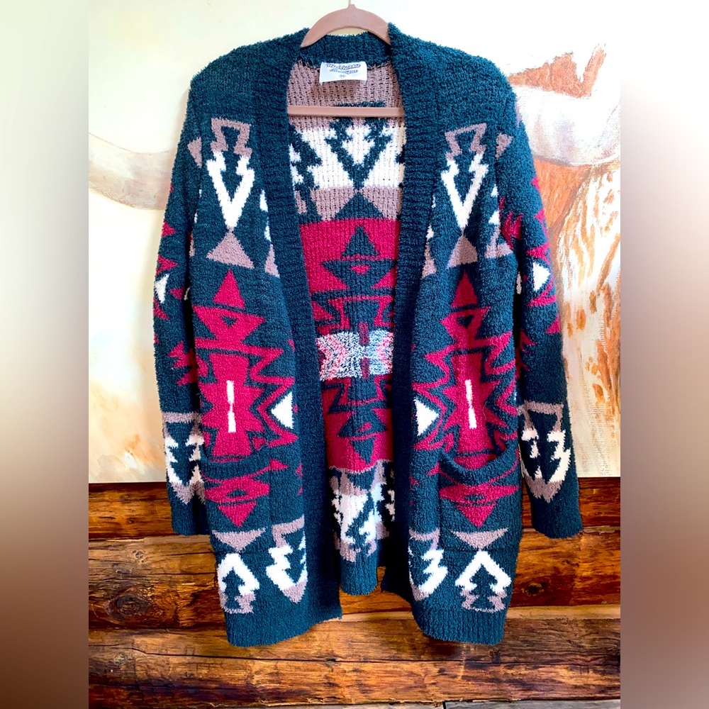 Boutique fuzzy cozy long sweater